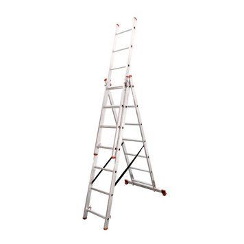 Алюминиевая трёхсекционная лестница SCALA.TOP FLEXIREACH 3x7 ступеней 98-3007 фото